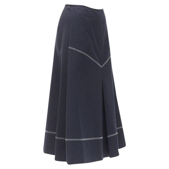Pre Loved Ellery Vintage ALine Midi Skirt Women bluenavy blue Skirts